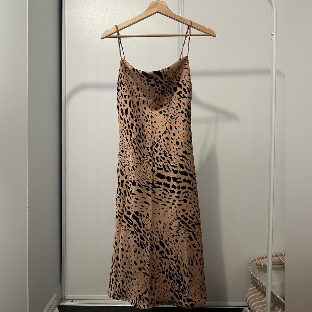 Leopard satin dress